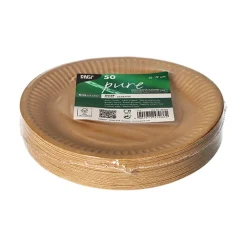PAPSTAR Teller, Pappe "pure" rund Ø 19 cm braun, 16 x 50 Stück