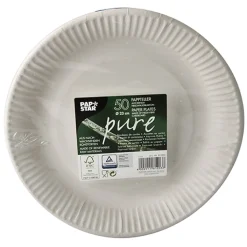 PAPSTAR Teller, Pappe "pure" rund Ø 23 cm weiß, 9 x 50 Stück