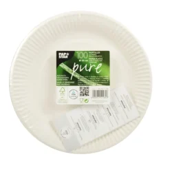 PAPSTAR Teller, Pappe "pure" rund Ø 23 cm weiß, 6 x 100 Stück