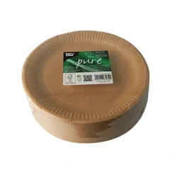 PAPSTAR Teller, Pappe "pure" rund Ø 23 cm braun, 5 x 100 Stück