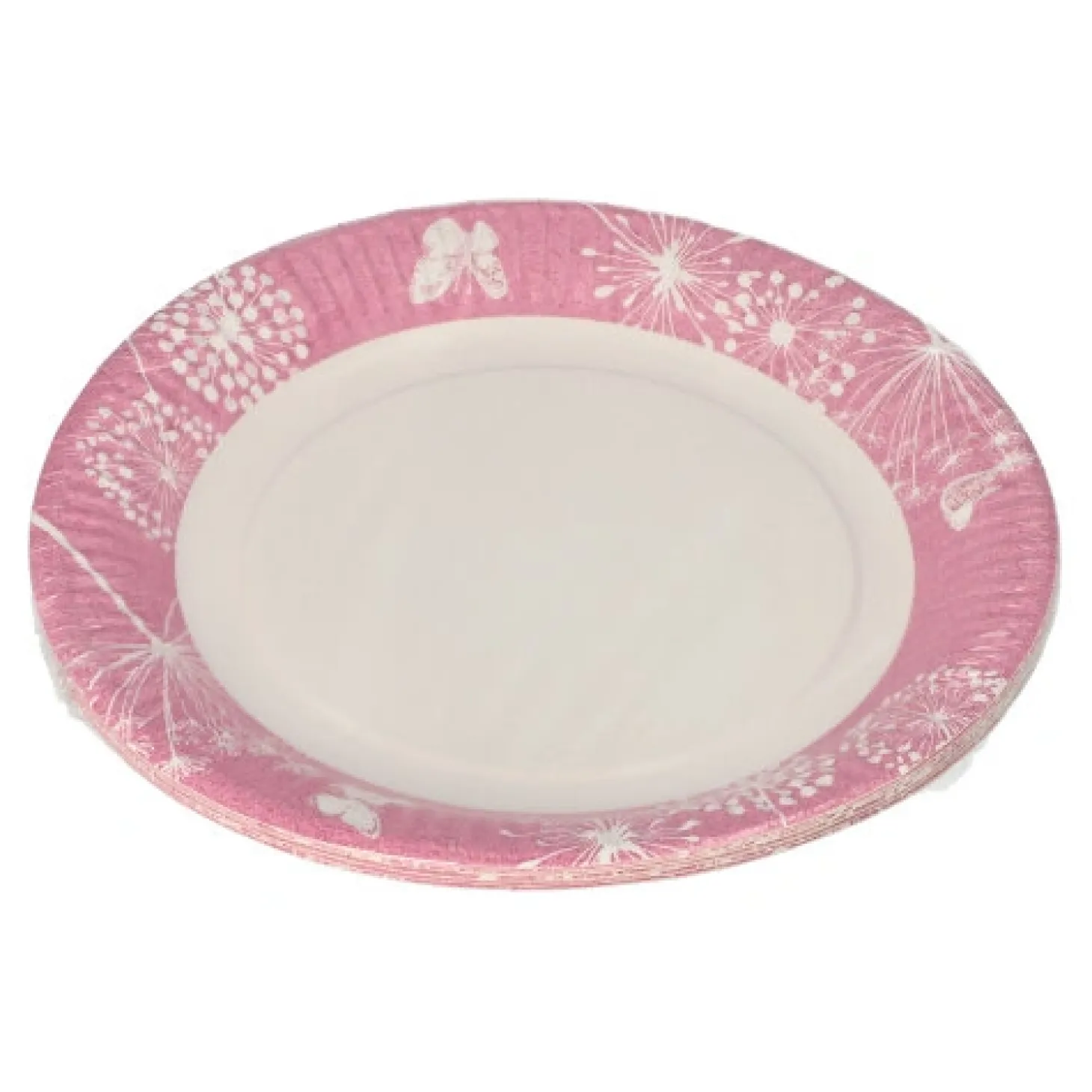 PAPSTAR Teller, Pappe rund Ø 23 cm fuchsia "Meadow"