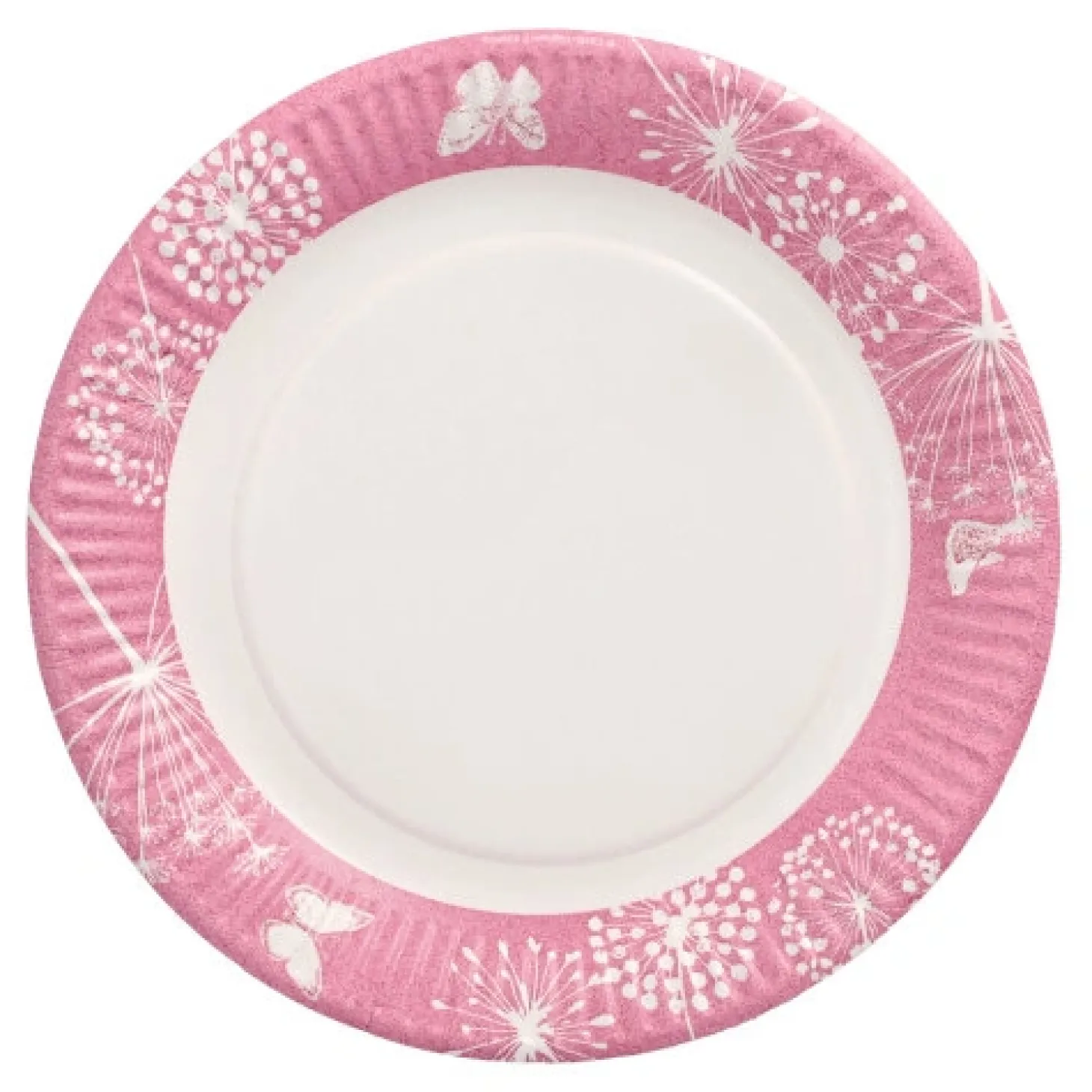 PAPSTAR Teller, Pappe rund Ø 23 cm fuchsia "Meadow"