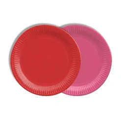 PAPSTAR Teller, Pappe rund Ø 18 cm farbig sortiert - rot/fuchsia