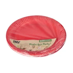 PAPSTAR Teller, Pappe rund Ø 18 cm farbig sortiert - rot/fuchsia