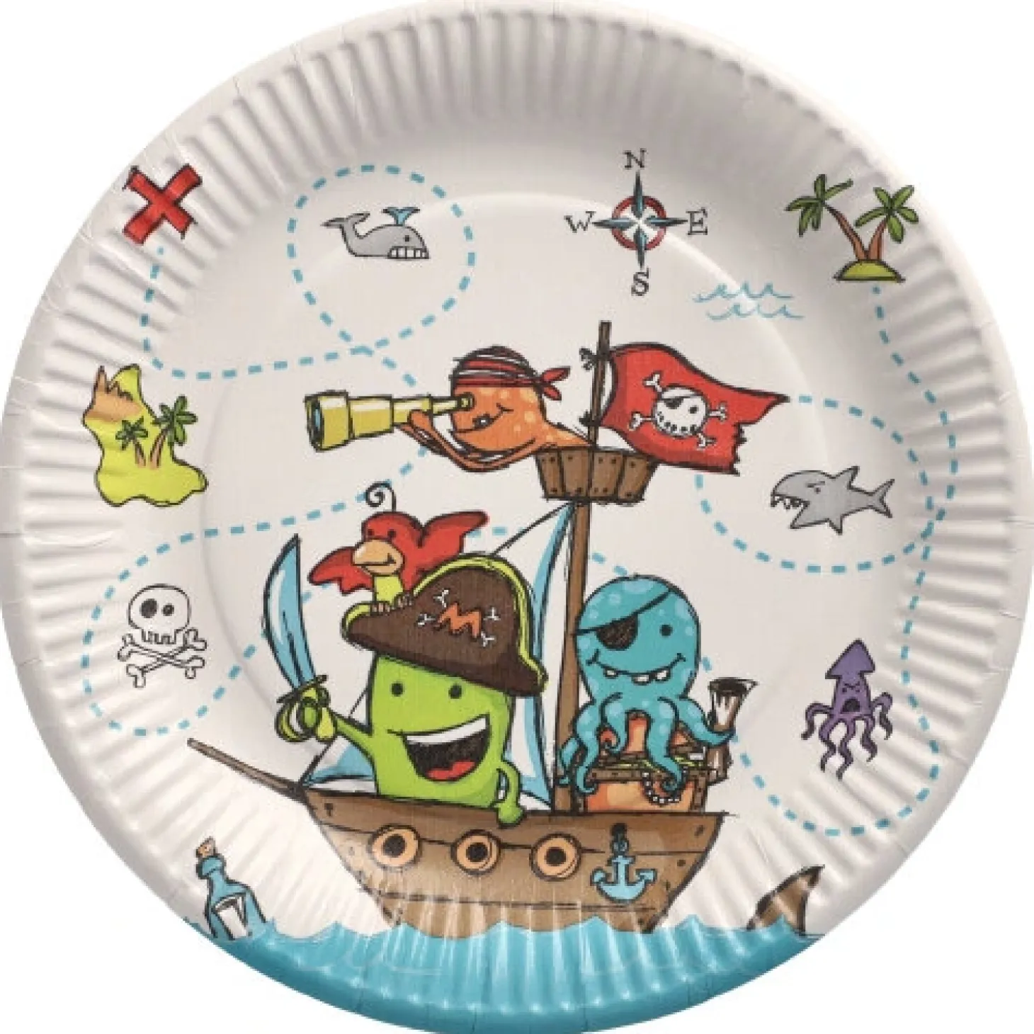PAPSTAR Teller, Pappe rund Ø 23 cm "Pirate Crew"