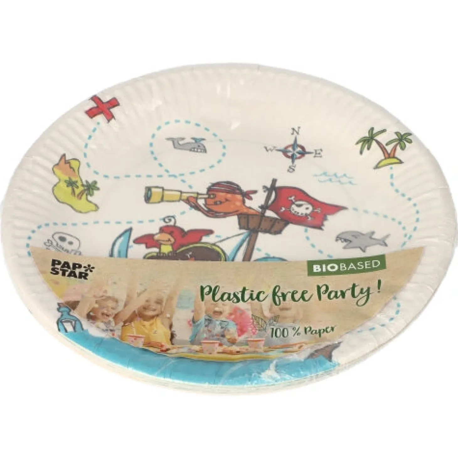PAPSTAR Teller, Pappe rund Ø 23 cm "Pirate Crew"