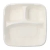 PAPSTAR Teller Zuckerrohr "pure" 3-geteilt 5 cm x 22,8 cm x 22,8 cm, 4 x 25 Stück