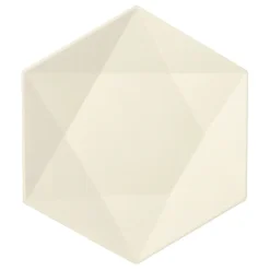 PAPSTAR Teller Zuckerrohr "pure" 6-eckig 2,5 cm x 26 cm x 23 cm weiß "Diamond", 10 x 25 Stück
