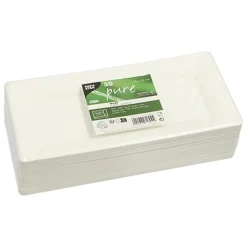PAPSTAR Teller, Zuckerrohr "pure" eckig 13 cm x 26 cm weiß