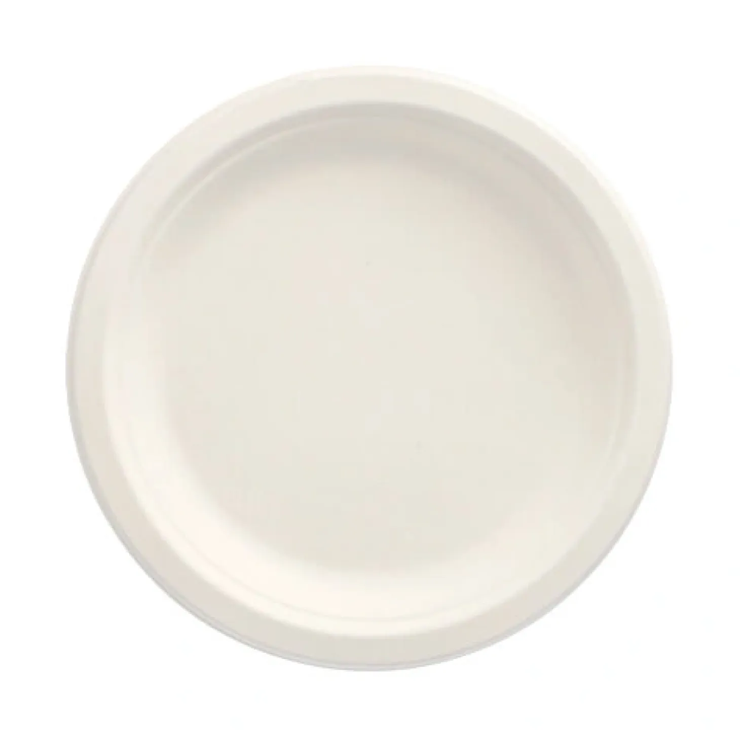 PAPSTAR Teller, Zuckerrohr "pure" ungeteilt Ø 18 cm, 2 cm weiß, 10 x 50 Stück
