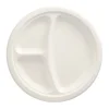 PAPSTAR Teller, Zuckerrohr "pure" 3-geteilt Ø 23 cm, 2 cm weiß, 10 x 50 Stück