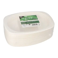 PAPSTAR Teller, Zuckerrohr "pure" oval 23 cm x 16 cm x 2 cm weiß