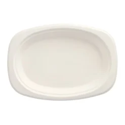 PAPSTAR Teller, Zuckerrohr "pure" oval 23 cm x 16 cm x 2 cm weiß