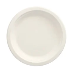 PAPSTAR Teller, Zuckerrohr "pure" ungeteilt Ø 18 cm, 2 cm weiß, 12 x 12 Stück