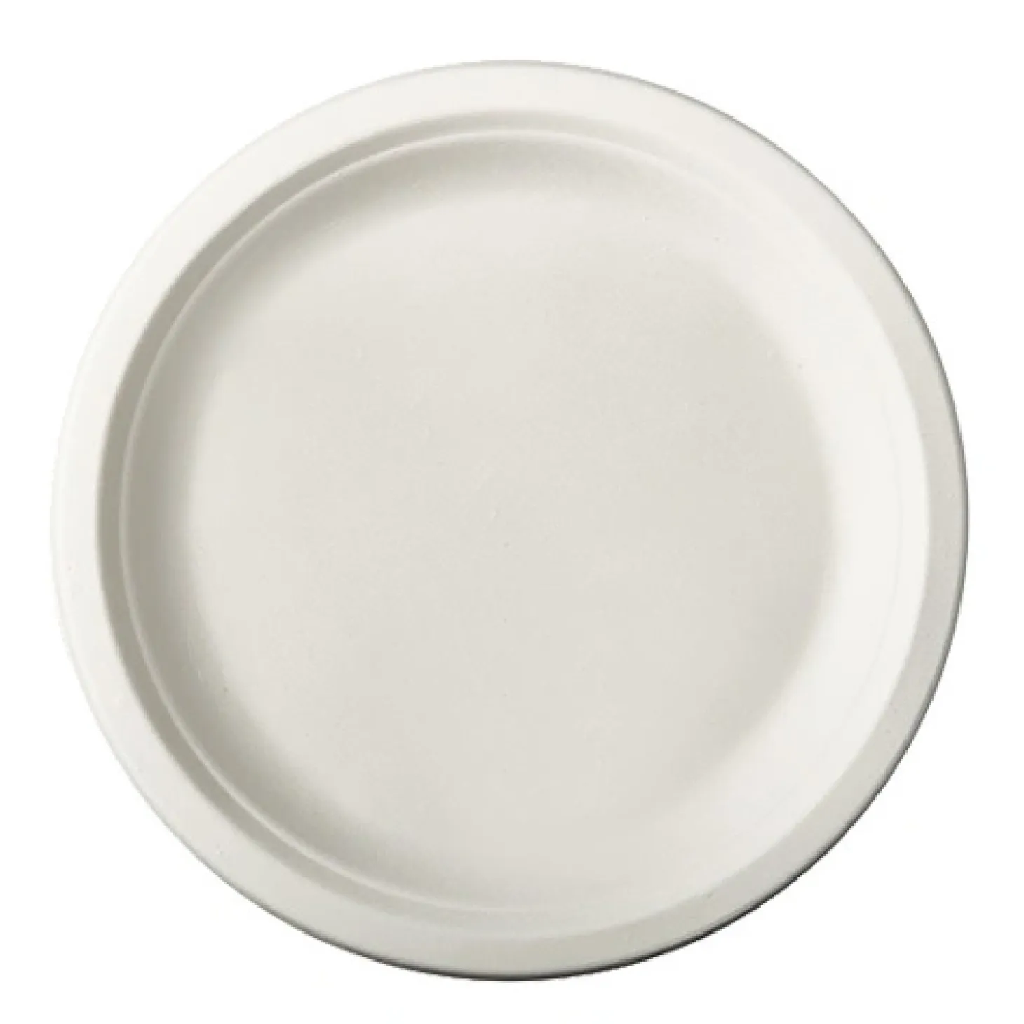 PAPSTAR Teller, Zuckerrohr "pure" ungeteilt Ø 23 cm, 2 cm weiß, 10 x 50 Stück