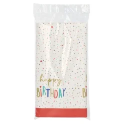 PAPSTAR Tischdecke, Papier 120 cm x 180 cm "Happy Birthday"
