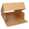 PAPSTAR Tortenkartons mit Deckel eckig 10 cm x 30 cm x 30 cm mit Sichtfenster aus PLA