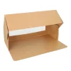 PAPSTAR Tortenkartons mit Deckel eckig 10 cm x 32 cm x 12 cm mit Sichtfenster aus PLA