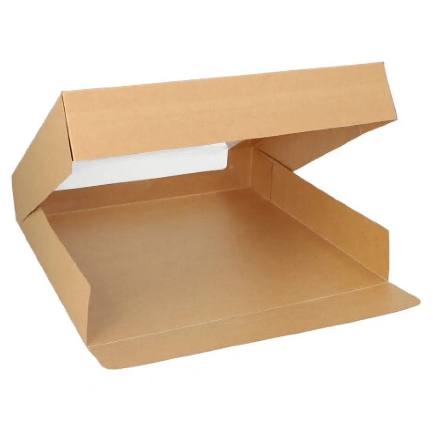 PAPSTAR Tortenkartons mit Deckel eckig 5,5 cm x 30 cm x 30 cm mit Sichtfenster aus PLA