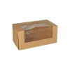 PAPSTAR Tortenkartons mit Deckel eckig 10 cm x 22 cm x 12 cm mit Sichtfenster aus PLA