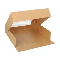PAPSTAR Tortenkartons mit Deckel eckig 5,5 cm x 23 cm x 23 cm mit Sichtfenster aus PLA