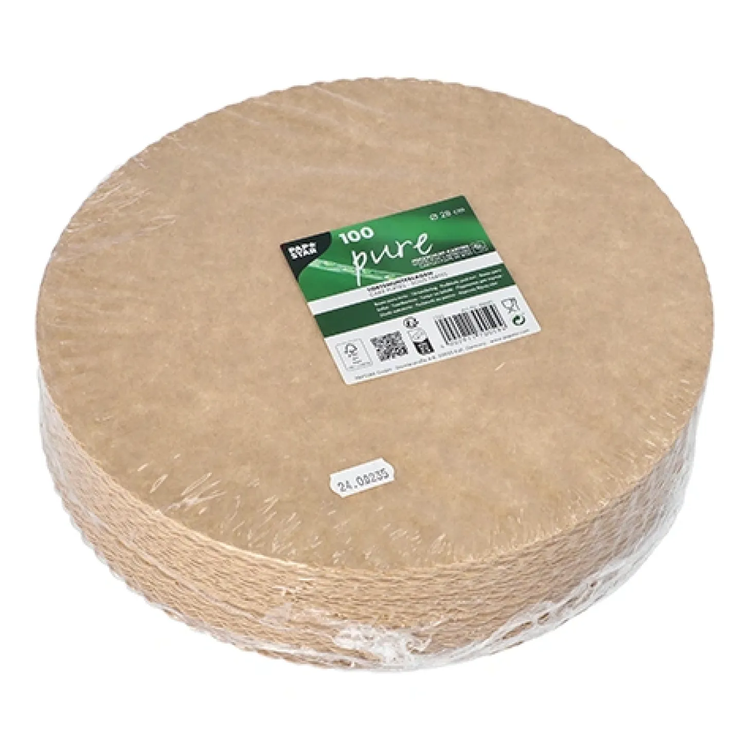 PAPSTAR Tortenunterlagen, Pappe "pure" rund Ø 28 cm braun mit gezacktem Rand