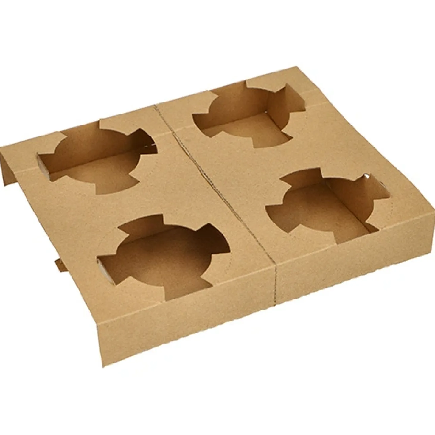 PAPSTAR Tragetabletts, Pappe "pure" 3,6 cm x 19,8 cm x 24,1 cm braun für 4 Suppenbecher