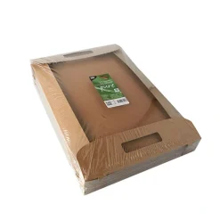 PAPSTAR Tragetabletts, Pappe "pure" 4,5 cm x 45,7 cm x 30,7 cm braun "100% Fair"