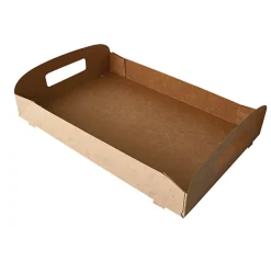 PAPSTAR Tragetabletts, Pappe "pure" 4,5 cm x 54,4 cm x 36,6 cm braun "100% Fair"
