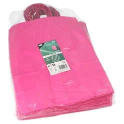 PAPSTAR Tragetaschen, Papier 35 cm x 26 cm x 12 cm pink mit gedrehtem Tragegriff, 10 x 25 Stück