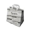 PAPSTAR Tragetaschen, Papier 25 cm x 26 cm x 17 cm "Newsprint" mit Tragegriff