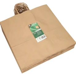 PAPSTAR Tragetaschen, Papier 35 cm x 35 cm x 14 cm braun mit gedrehtem Tragegriff