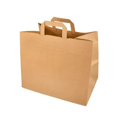 PAPSTAR Tragetaschen, Papier 27 cm x 32 cm x 21,5 cm braun mit Tragegriff