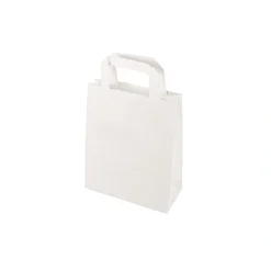 PAPSTAR Tragetaschen, Papier 22 cm x 18 cm x 10 cm weiß mit Tragegriff