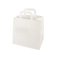 PAPSTAR Tragetaschen, Papier 25 cm x 26 cm x 17 cm weiß mit Tragegriff