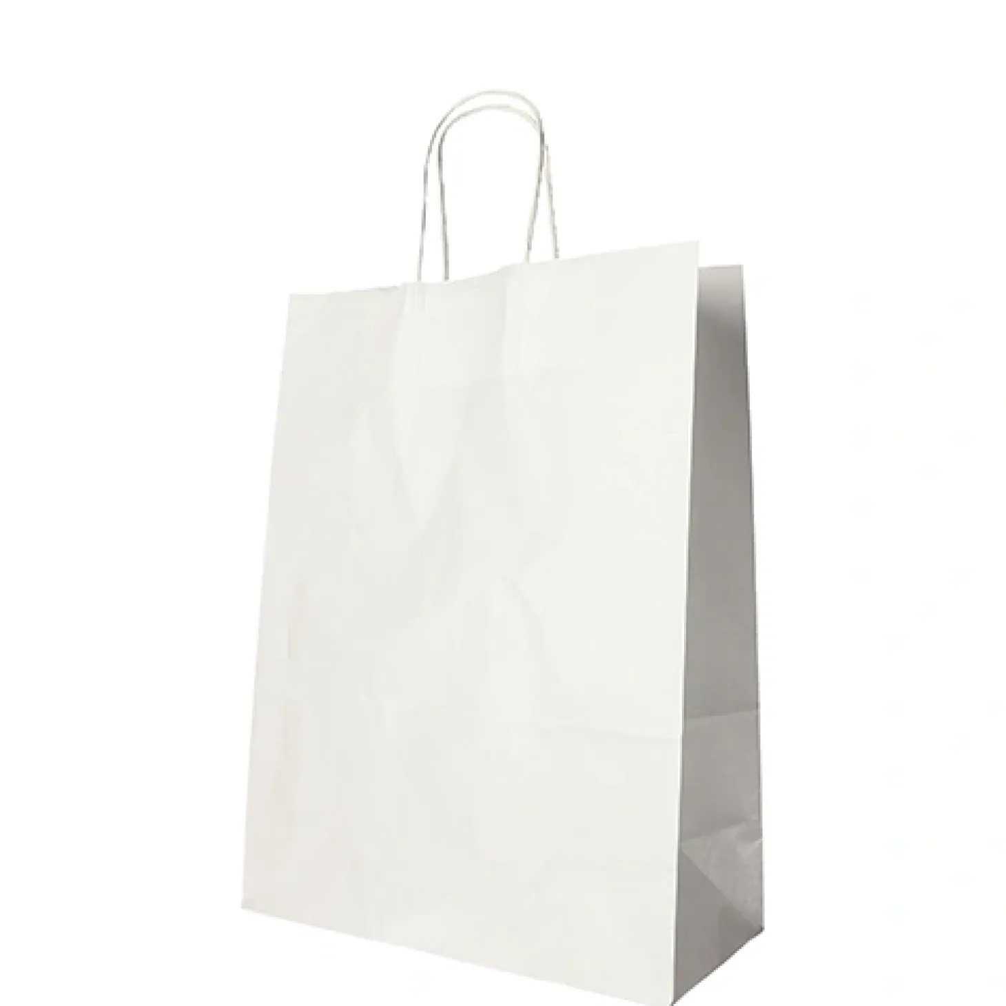 PAPSTAR Tragetaschen, Papier 35 cm x 26 cm x 12 cm weiß mit gedrehtem Tragegriff