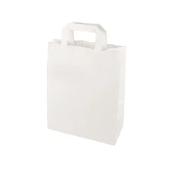 PAPSTAR Tragetaschen, Papier 28 cm x 22 cm x 10 cm weiß mit Tragegriff