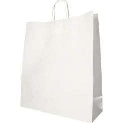 PAPSTAR Tragetaschen, Papier 41 cm x 35 cm x 14 cm weiß mit gedrehtem Tragegriff