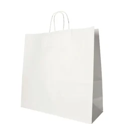 PAPSTAR Tragetaschen, Papier 35 cm x 35 cm x 14 cm weiß mit gedrehtem Tragegriff