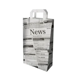 PAPSTAR Tragetaschen, Papier 36 cm x 22 cm x 10 cm "Newsprint" mit Tragegriff