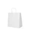 PAPSTAR Tragetaschen, Papier 25 cm x 26 cm x 17 cm weiß mit gedrehtem Tragegriff