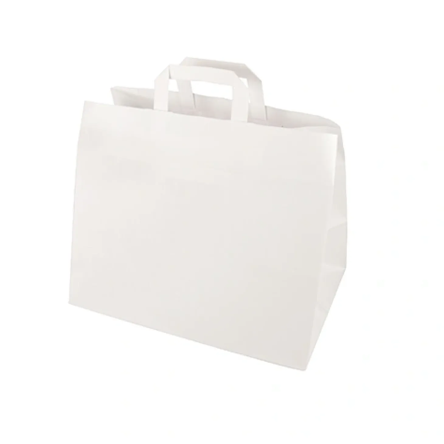 PAPSTAR Tragetaschen, Papier 27 cm x 32 cm x 21,5 cm weiß mit Tragegriff