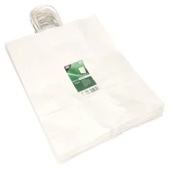 PAPSTAR Tragetaschen, Papier 40 cm x 32 cm x 12 cm weiß mit gedrehtem Tragegriff