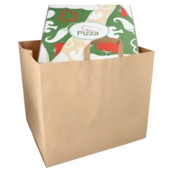 PAPSTAR Tragetaschen, Papier XXL 33 cm x 37 cm x 34,5 cm braun mit Tragegriff