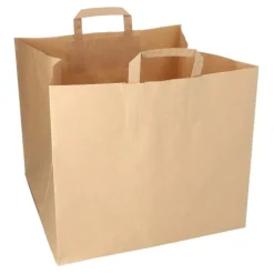 PAPSTAR Tragetaschen, Papier XXL 33 cm x 37 cm x 34,5 cm braun mit Tragegriff