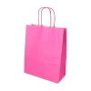 PAPSTAR Tragetaschen, Papier 28 cm x 22 cm x 10 cm pink mit gedrehtem Tragegriff, 10 x 25 Stück