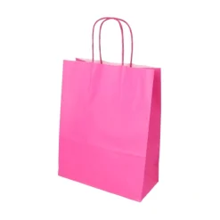 PAPSTAR Tragetaschen, Papier 28 cm x 22 cm x 10 cm pink mit gedrehtem Tragegriff, 10 x 25 Stück