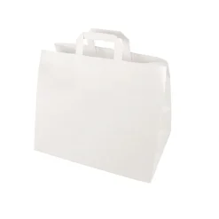 PAPSTAR Tragetaschen, Papier 27 cm x 32 cm x 17 cm weiß mit Tragegriff