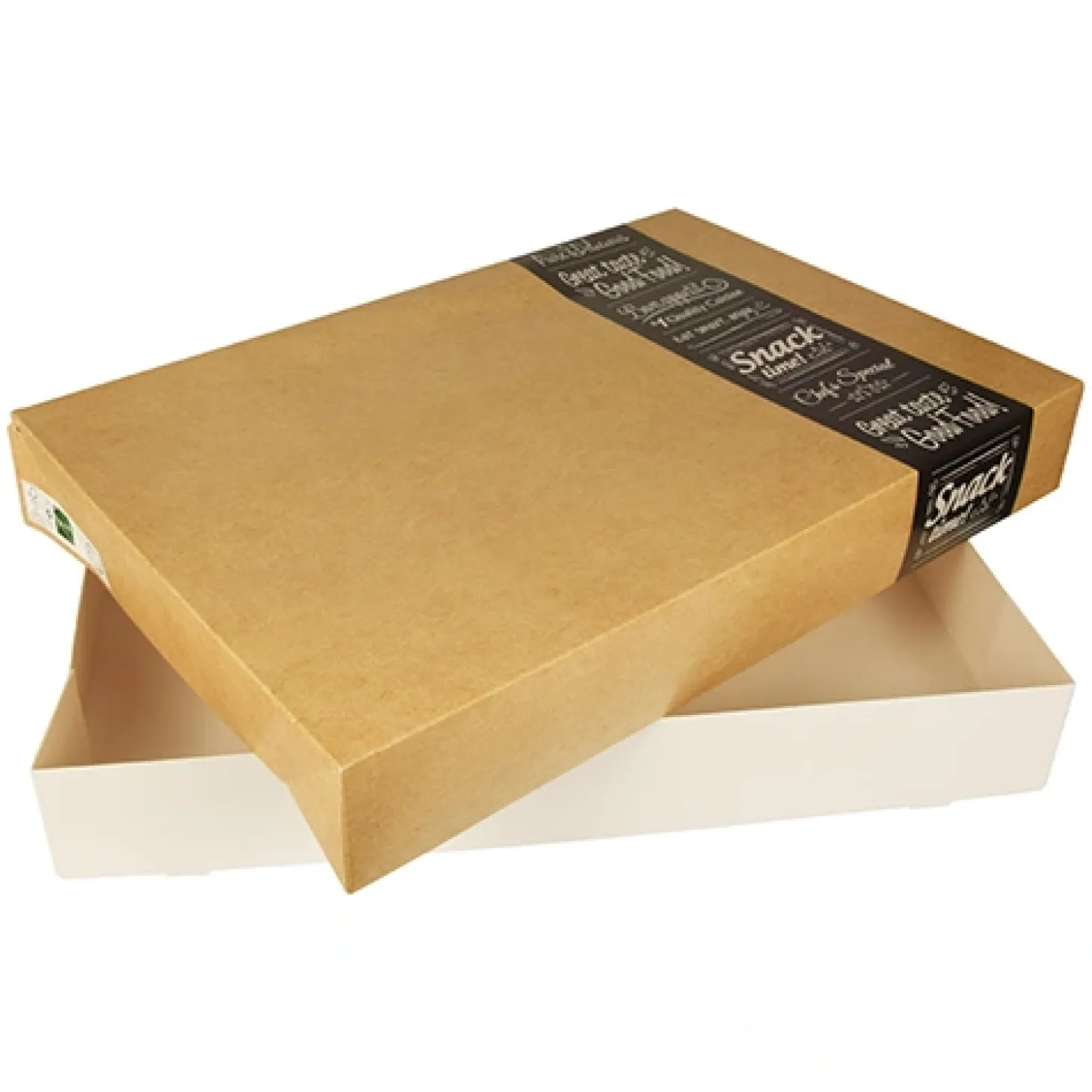PAPSTAR Transport- und Catering-Kartons "pure" eckig 8 cm x 37,6 cm x 55,7 cm "Good Food" groß