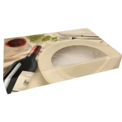 PAPSTAR Transport- und Catering-Kartons 8 cm x 55 cm x 37,5 cm "Burgund" mit Sichtfenster, zweiteilig